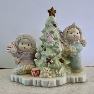 Vintage Department 56 Snow Babies and Christmas Tree